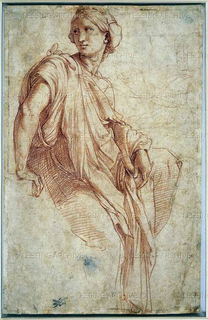 Raffaello. Studio per la Sibilla frigio, 1511-1512. Studio per la cappella Chigi in Santa Maria della Pace a Roma