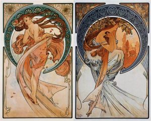 Alfons Mucha. Allegoria della danza e della poesia, 1902 - Art Nouveau