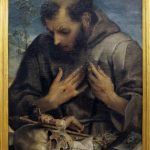 Annibale Carracci. San Francesco in adorazione del crocefisso, 1585. Olio su tela, cm. 75 x 57