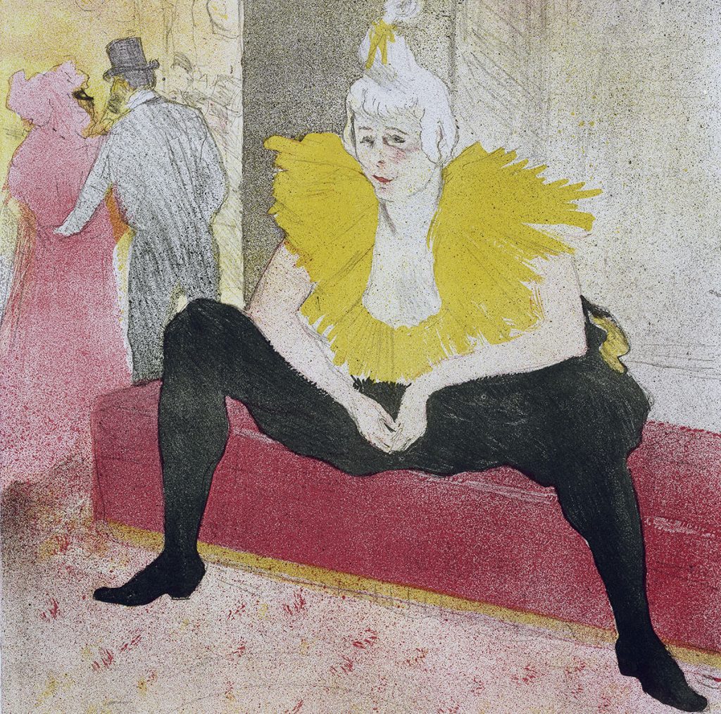 Henri de Toulouse-Lautrec. La Clownessa seduta (Mademoiselle Cha U Kao), 1896. Litografia a colori