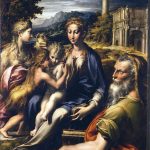 Andrea Schiavone. Parmigianino. Madonna di San Zaccaria, 1530 - 1533 ca. Olio su tavola, cm. 75,5×60. Galleria degli Uffizi, Firenze