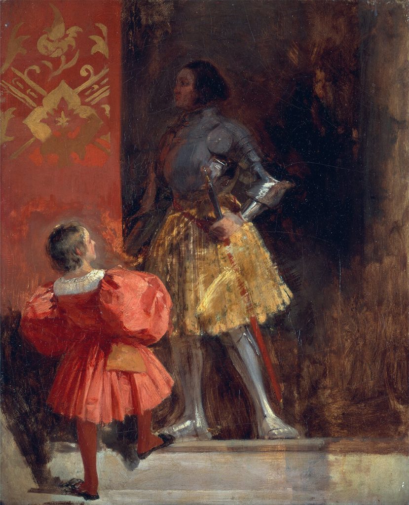 Eugène Delacroix. Richard Parkes Bonington. Il cavaliere e il paggio, 1826 ca. Olio su tela, cm. 46,4 X 38,1. Yale Center for British Art - New Haven, Connecticut