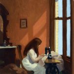 Edward Hopper. Ragazza alla macchina da cucire, 1921. Olio su tela, cm. 48 × 46. Thyssen-Bornemisza Museum, Madrid