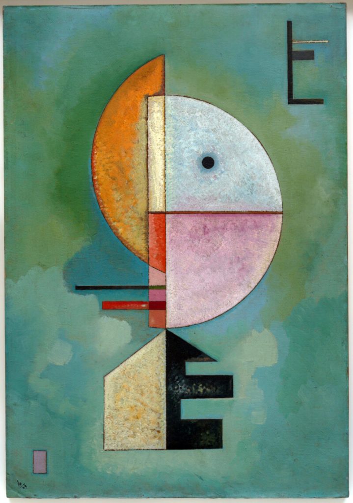 Da Kandinsky a Pollock. Vasily Kandinsky. Verso l’alto, 1929, olio su cartone, cm 70 x 49. Collezione Peggy Guggenheim, Venezia. Foto di David Heald