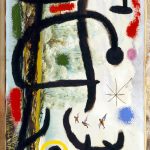 Joan miró - Donna anatre e stella, olio su tela "Pompier", 9 giugno 1965