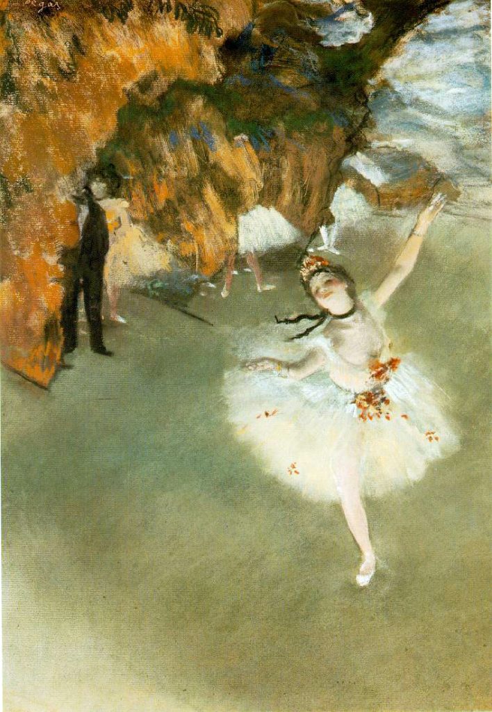 Edgar Degas. L'étoile o la danzatrice sulla scena, 1876-77. Musée d'Orsay, Parigi