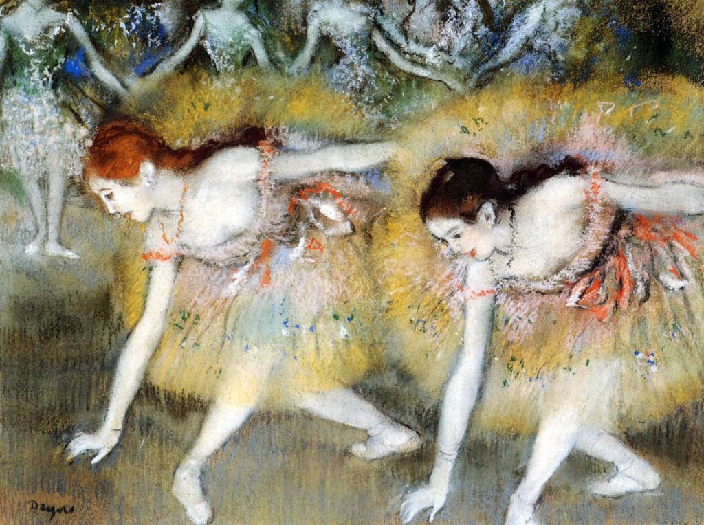 Edgar Degas Ballerine che fanno l'inchino, 1885. Colori a pastello. Collezione privata