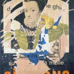 Mimmo Rotella. Sua Maestà la Regina (classico), 1962. Decollage su tela, cm 136×93. Collezione privata