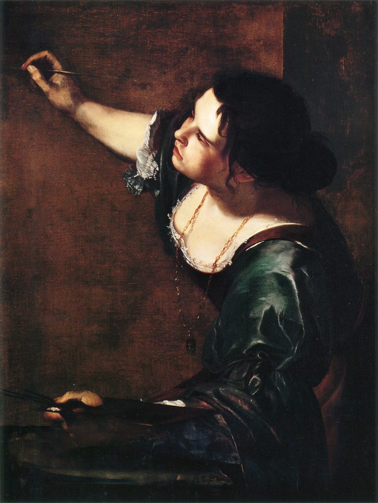 Artemisia Gentileschi. Autoritratto come allegoria della Pittura, 1638-39, Olio su tela, cm 98,6×75,2. Royal Collection, Windsor Kensington Palace, Londra