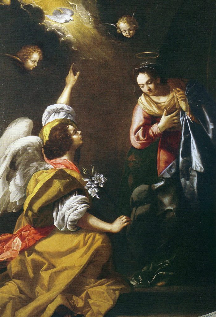 Artemisia Gentileschi. Annunciazione, 1630. Olio su tela, cm 257x179. Credits: Napoli, Museo di Capodimonte