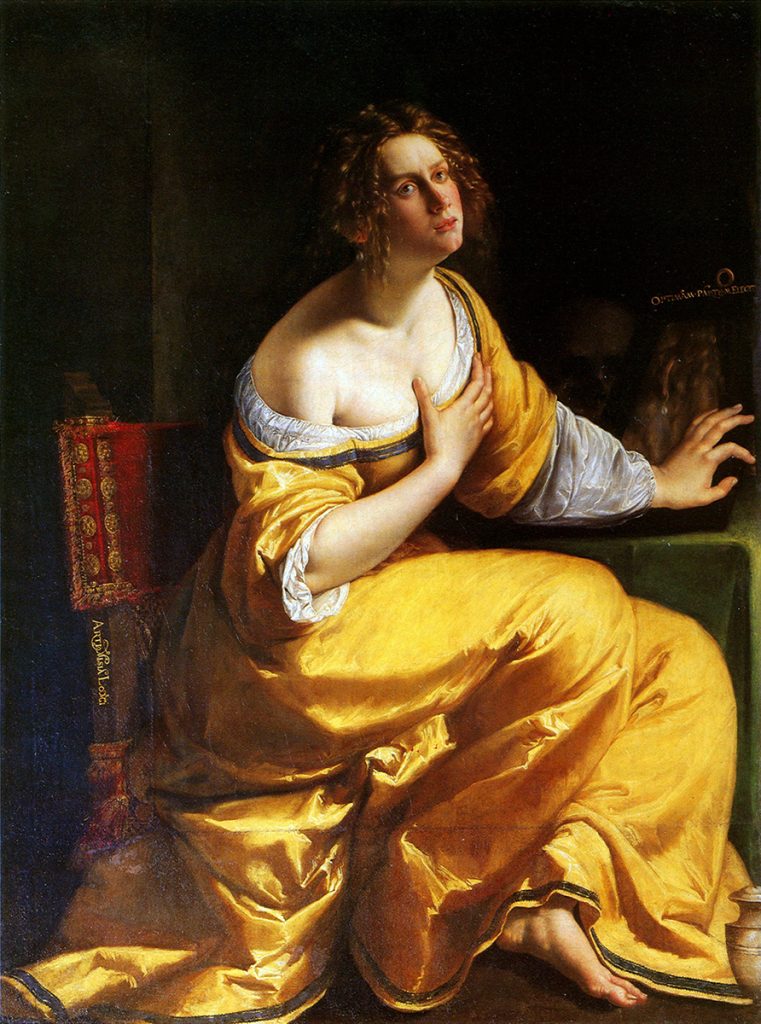 Artemisia Gentileschi. La conversione della Maddalena, 1615-16 ca. Olio su tela, cm 146,5×108. Gallerie degli Uffizi, Firenze