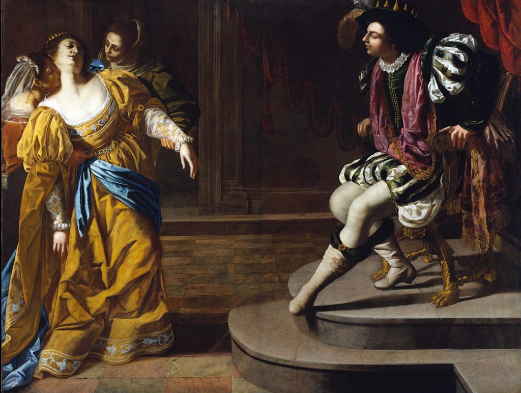 Artemisia Gentileschi. Ester e Assuero, 1628-1635. Olio su tela, cm 208,30 x 273,70. The Metropolitan Museum of Art, Dono di Elinor Torrance Ingersoll, 1969