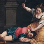 Artemisia Gentileschi. Giaele e Sisara, 1620. Olio su tela, cm 86×125. Museo di Belle Arti di Budapest