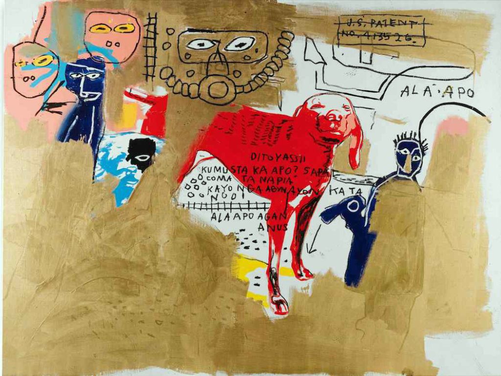 Jean-Michel Basquiat. Dog, 1984. Acrilico, inchiostro serigrafico, pastello a olio e olio su tela, cm 202,9 x 269,6. Mugrabi Collection