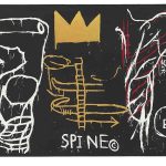 Jean-Michel Basquiat. Back of the Neck, 1983 . Serigrafia a cinque colori con colorazione a mano su carta, cm 127,6 × 258,4. Mugrabi Collection