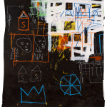 Jean-Michel Basquiat. Senza titolo, 1981. Acrilico, stick a olio e gesso su carta, cm 149,8 × 137. Mugrabi Collection