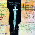 Jean-Michel Basquiat. Job Analisis [sic], 1983. Acrilico e pastello a olio su tela, cm 141,6 x 188. Mugrabi Collection