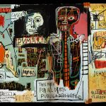 Jean-Michel Basquiat. Notary, 1983. Acrilico, pastello ad olio e collage di carta su cornice lignea, cm 180x401. Collezione Schorr c/o Tony Shafrazi Gallery, New York