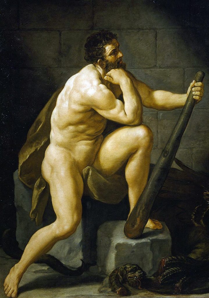 Guido Reni. Ercole dopo l’uccisione dell’Idra, 1620 ca. Olio su tela, cm 224×175. Galleria Palatina, Firenze
