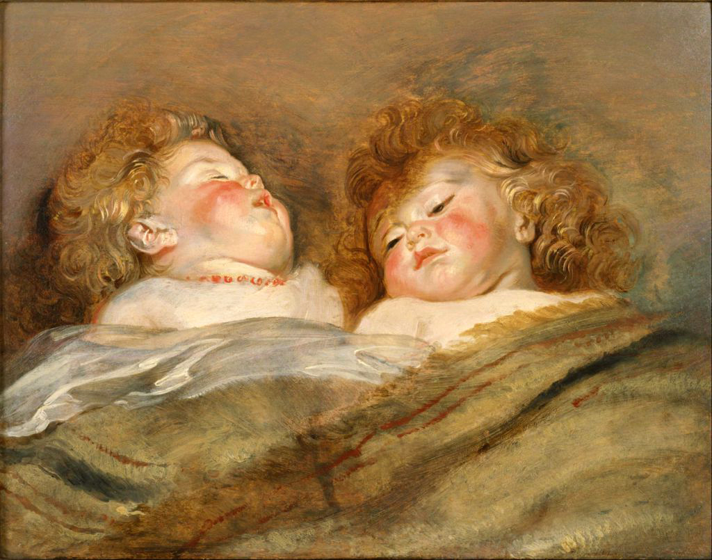 Peter Paul Rubens. Due bambini che dormono, 1612-1613 ca. Olio su tavola. cm 50,5 × 65,5. Museo Nazionale di Arte Occidentale, Tokyo