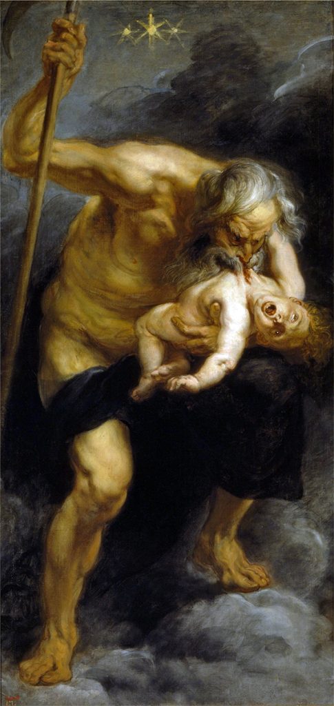 Peter Paul Rubens. Saturno che divora uno dei suoi figli, 1636 – 1638. Olio su tela, cm 182,5×87. Museo del Prado, Madrid