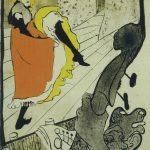 Toulouse-Lautrec. Jeane Avril al Jardin. 1893. Litografia a pennello e spruzzo in cinque colori su un foglio di carta di cotone, cm.128,7 x 93,9