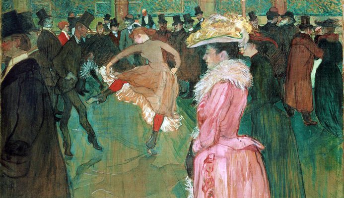 Toulouse-Lautrec. Ballo al Moulin Rouge, 1889-1890. Olio su tela, cm 115×150. Museum of Art, Filadelfia