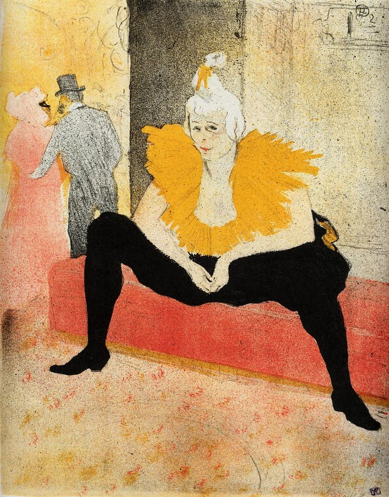 Toulouse-Lautrec. La clownesse assise. Mademoiselle Cha-U-Kao, 1896. Litografia, tavola 1 della serie Elles, Bibliothèque Nationale de France, Parigi