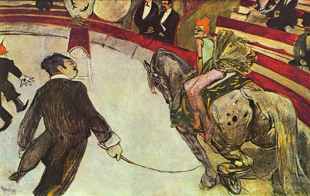 Toulouse-Lautrec. Al Circo Fernando, la cavallerizza, 1888. Olio su tela, cm 102,2x161,3. Art Institute, Chicago