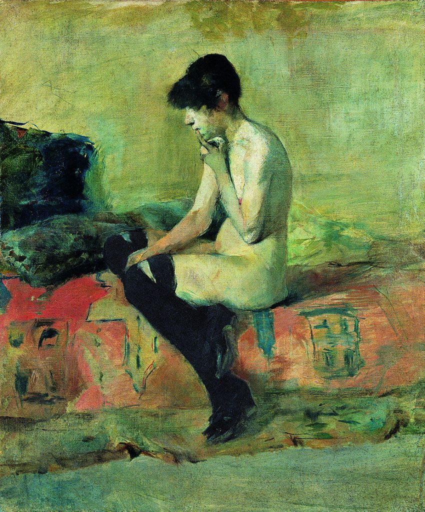 Toulouse-Lautrec. Etude de nu. Femme assise sur un divan, 1882. Olio su tela. Musée Toulouse-Lautrec, Albi, France